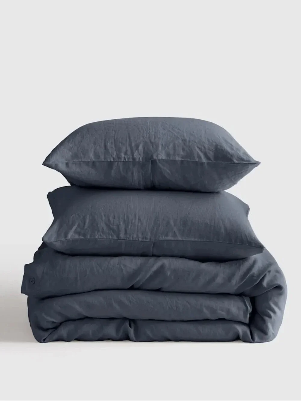 NWT Quince European Linen Duvet Cover Set Full/Queen Night Fall Gray